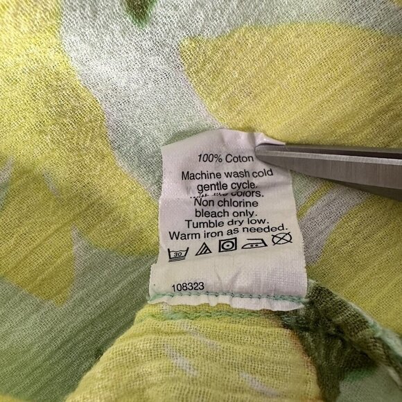 J Crew Tunic top Floral  Size L Yellow Green Cotton - Picture 9 of 9